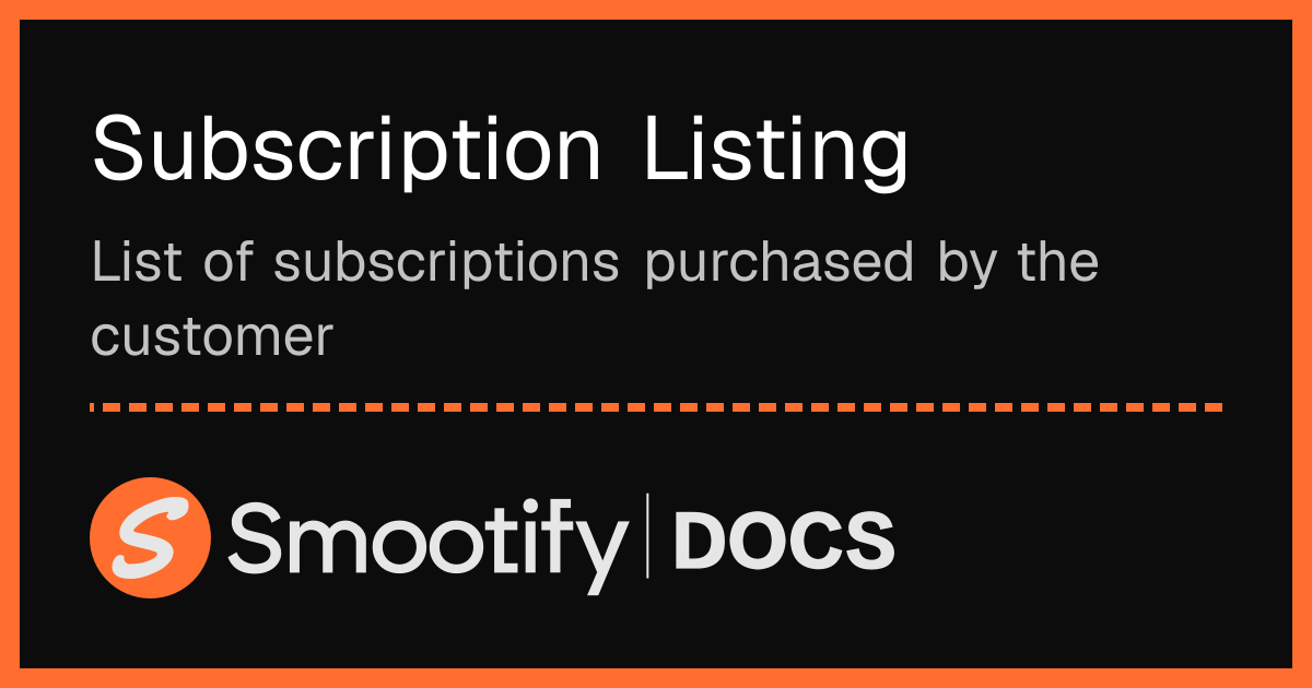 Subscription Listing